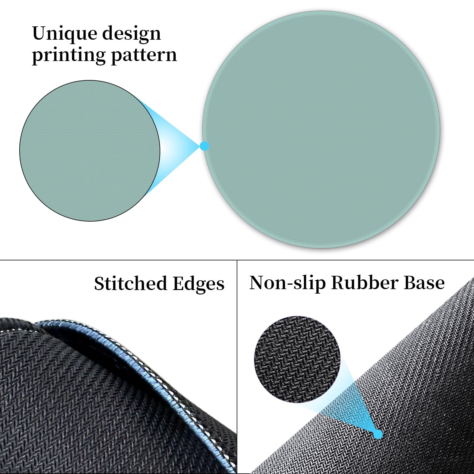Mouse Pad for Desk, Small Cute Mousepad with Non-Slip Base, Round Mouse Pads ...