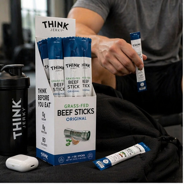 2PACK Think Jerky, Original Grass-Fed Beef Sticks 1.0 Ounce Sticks, Pack of 20