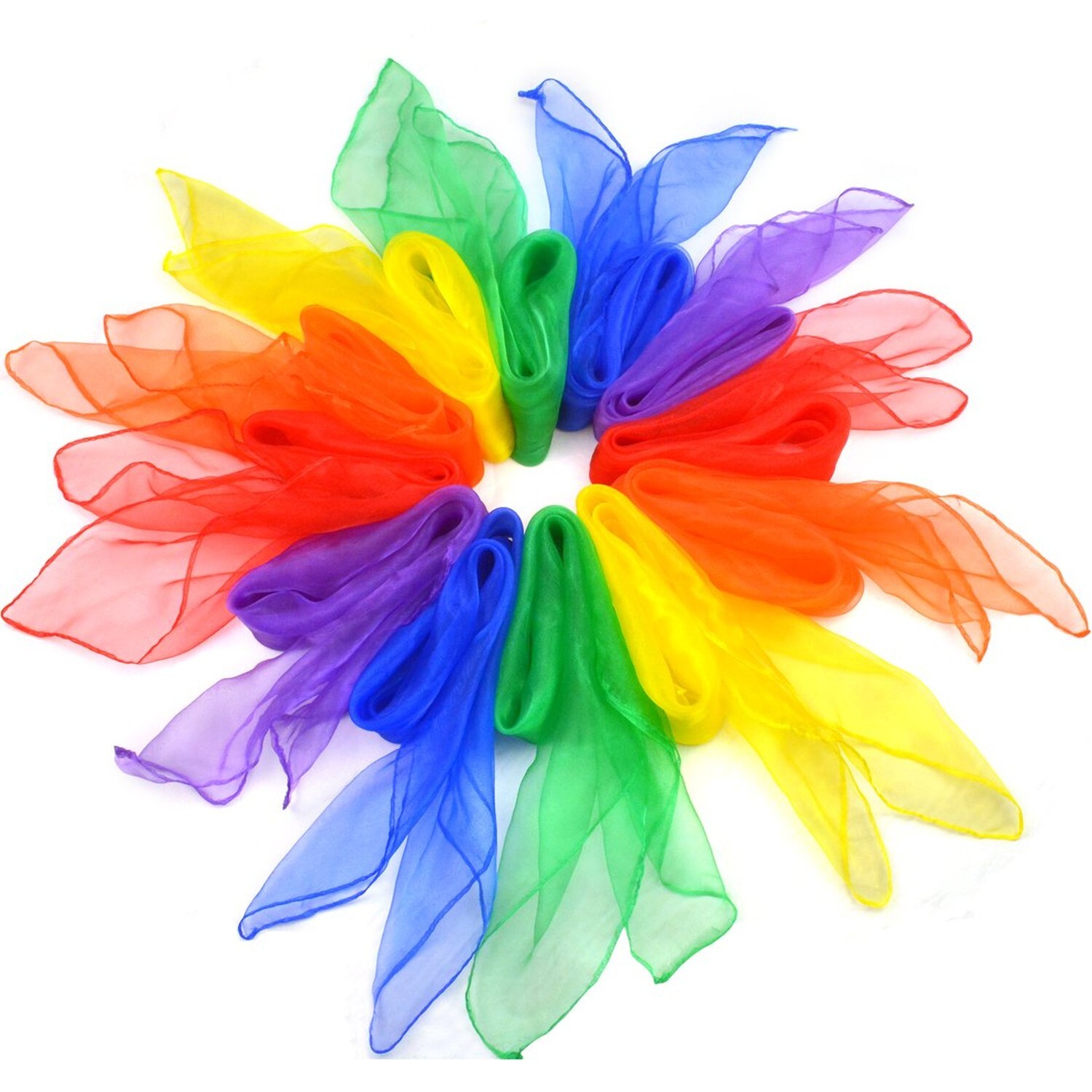 Jmkcoz 12pcs Square Juggling Silk Dance Scarves Magic Tricks Performance Prop...