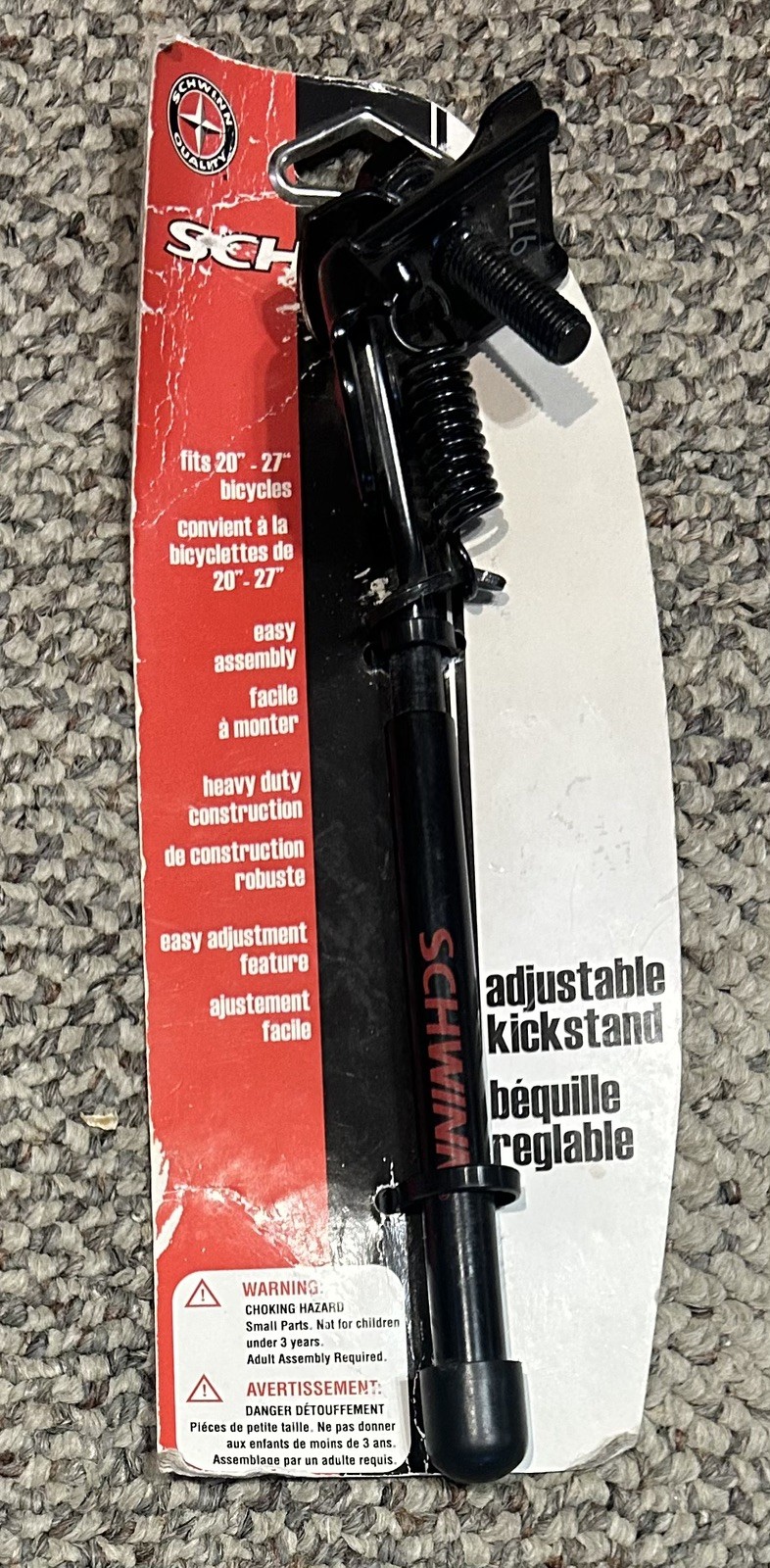 Schwinn SW597 Adjustable Coil Spring Bike Bicycle Kickstand Fits 20" to 27" NEW