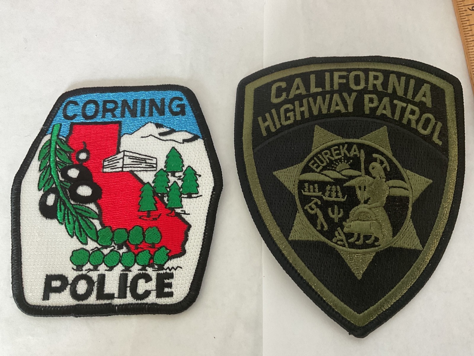 Corning California Police patch and California Highway Patrol Set new tracking