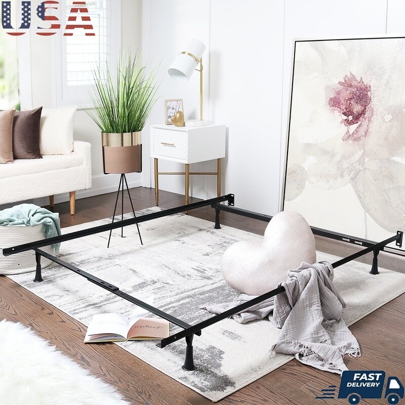 Metal Adjustable Bed Frame Twin Full Queen Heavy Duty Support Easy Assembly Home
