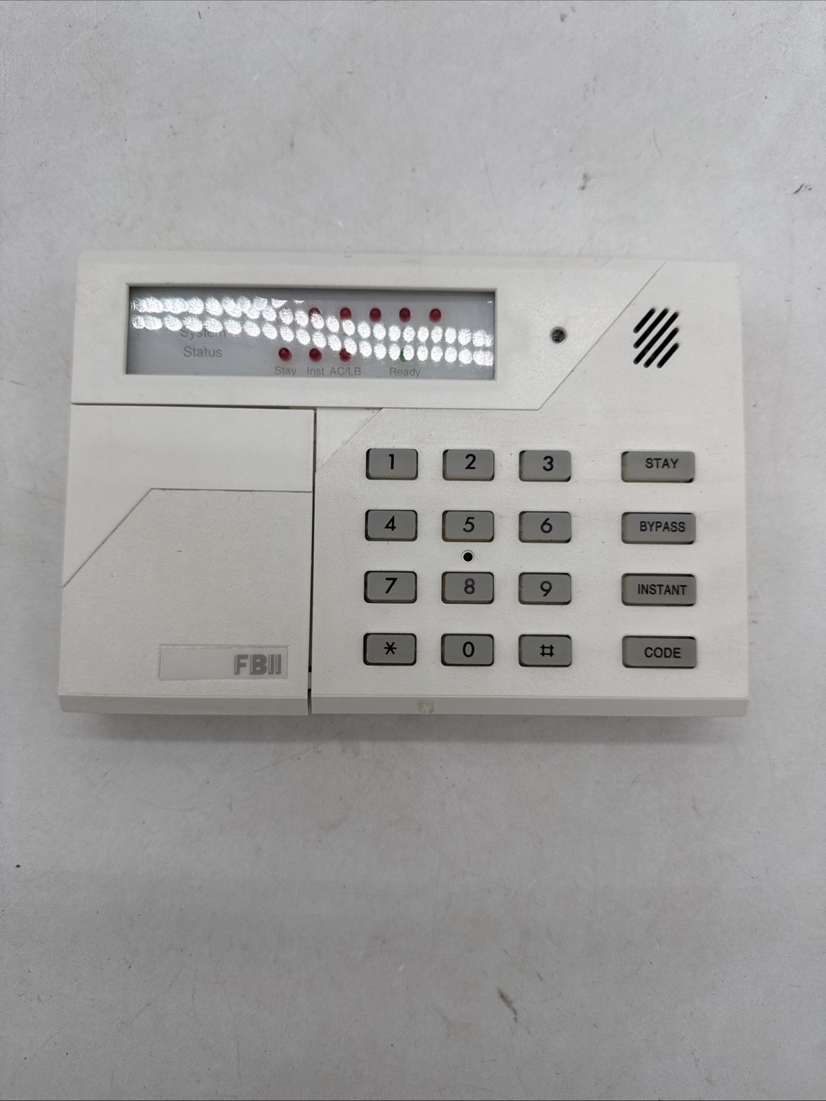 FBII Honeywell Ademco Fire Burglary Alarm  KEYPAD LED Preowned F6615 White