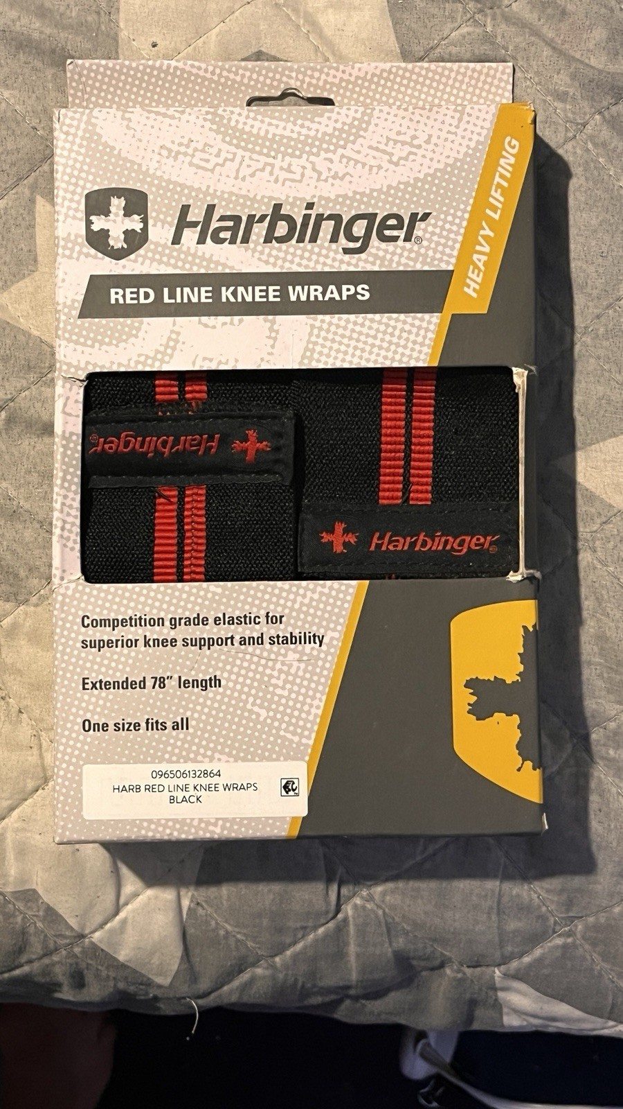 Harbinger Red Line Black Knee Wraps Competition Grade Extended 78" Long - 13286