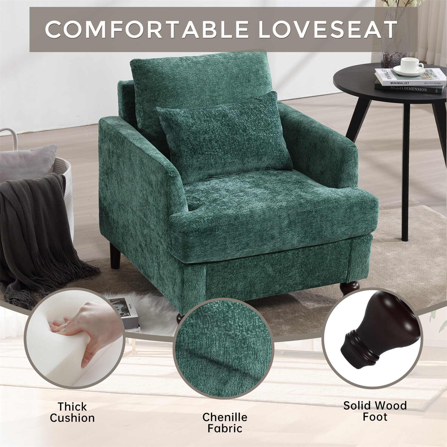Modern Accent Chair Single Sofa Upholstered Armchair Lounge Chair Club Chair