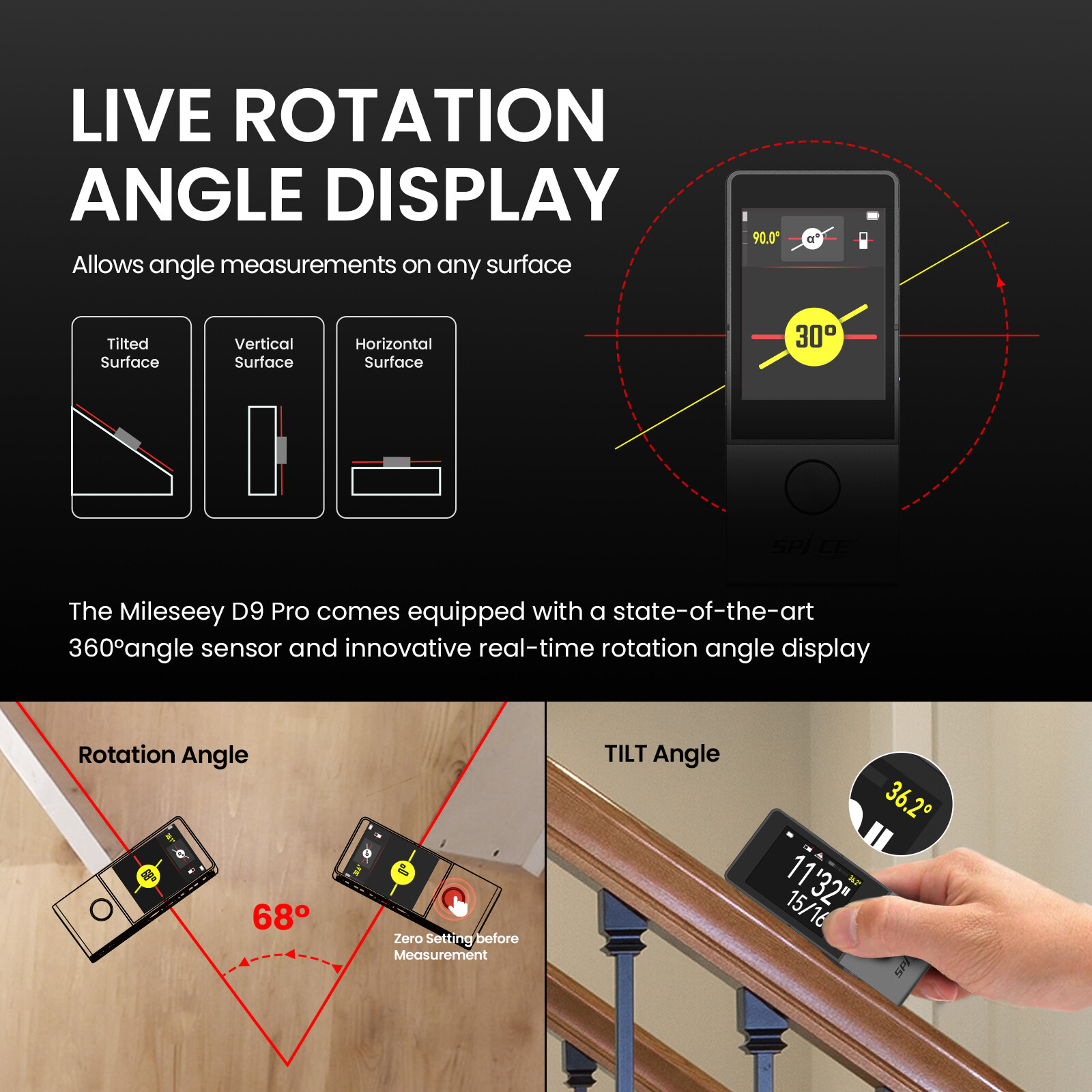 330Ft Professional Laser Measurement Tool IPS Touchscreen Interface P2P APP Sync