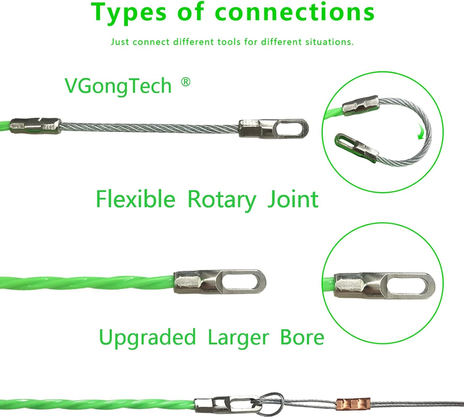10M 33ft Fish Tape Cable Puller Kit 4mm PET Electrical Cable Puller Through Wall