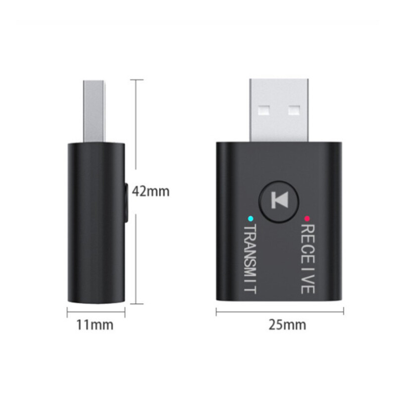 2in1 Bluetooth 5.0 USB Audio Transmitter Receiver Adapter Wireless for Car TV PC