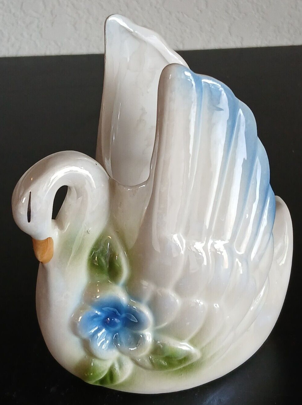 Ceramic Swan Planter 5.5" Tall Vintage