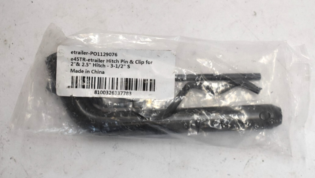 eTrailer Hitch Pin & Clip For 2" & 2.5" Hitch 3-1/2" L Matte Black Set PO1129076