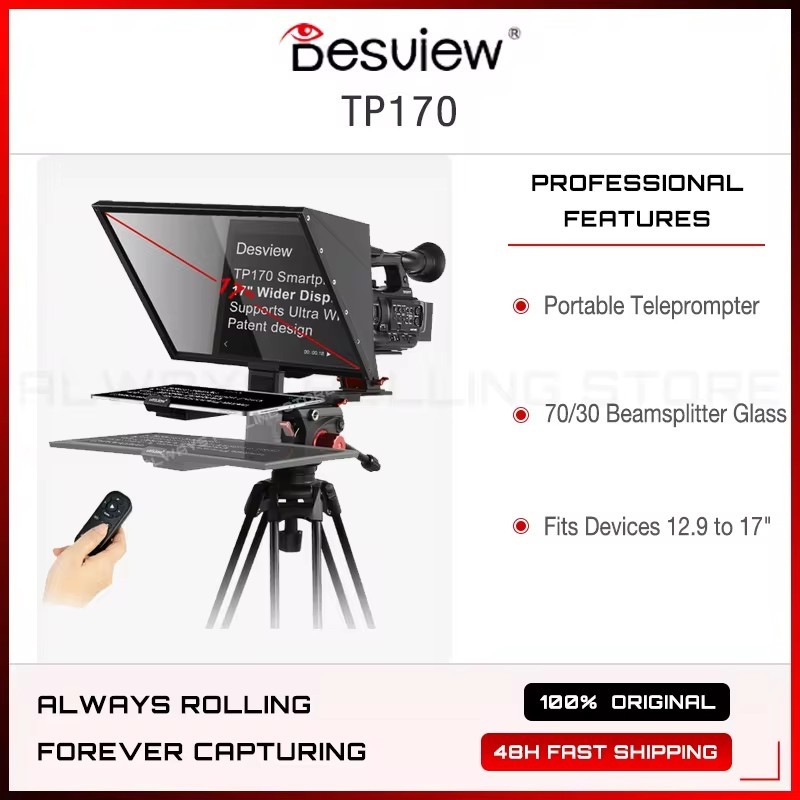 Desview TP170 17" Portable Universal Video Teleprompter for Tablet DSLR Cameras