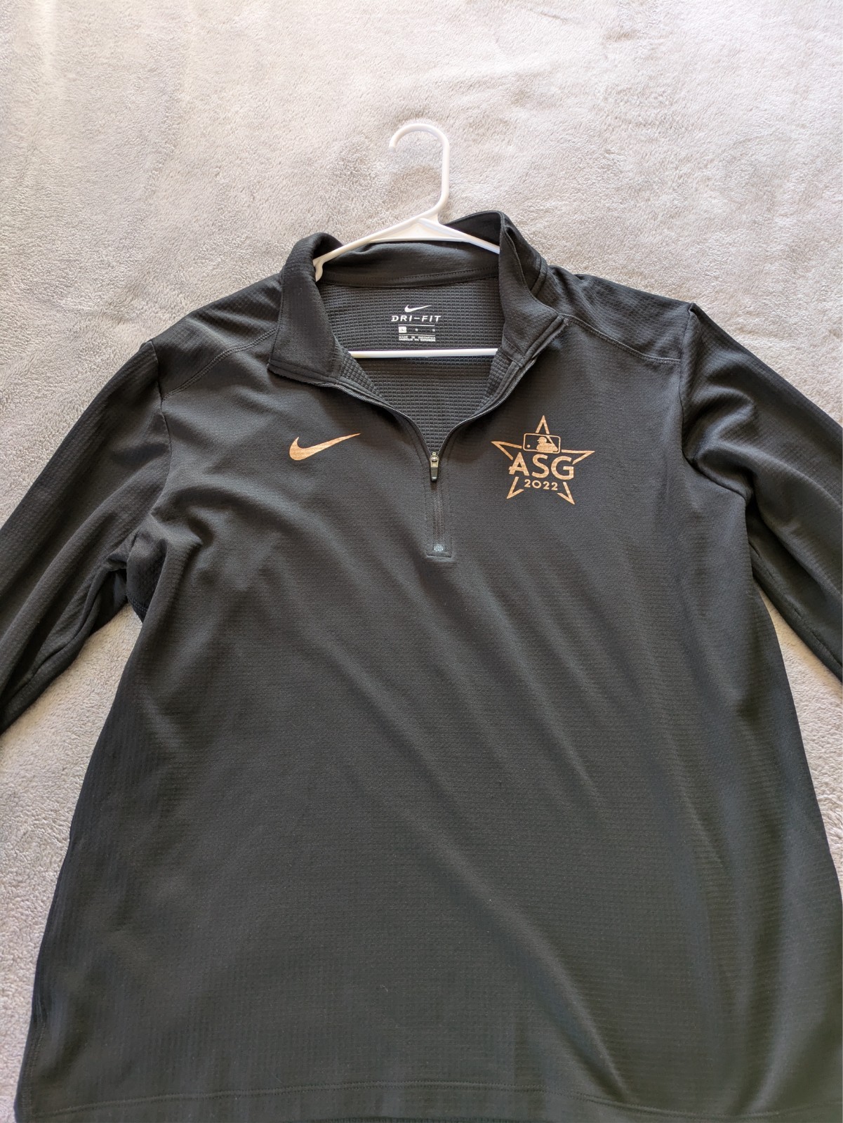 Nike Dri Fit 1/4 Zip Black Mens Large MLB Baseball All Star Game 2022 GoldenLogo
