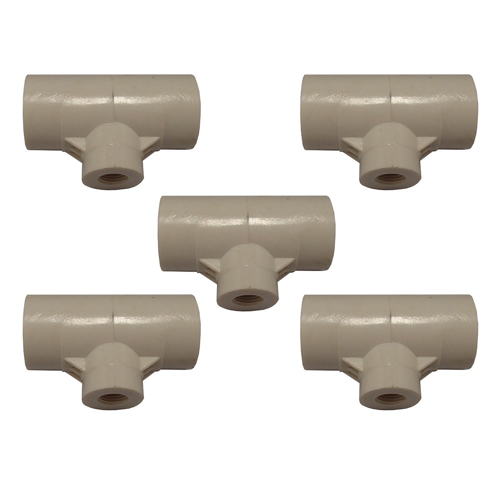 (5) PVC 1/2" Tee Fittings for Hen/Poultry Drinker Waterer Cups & Nipples
