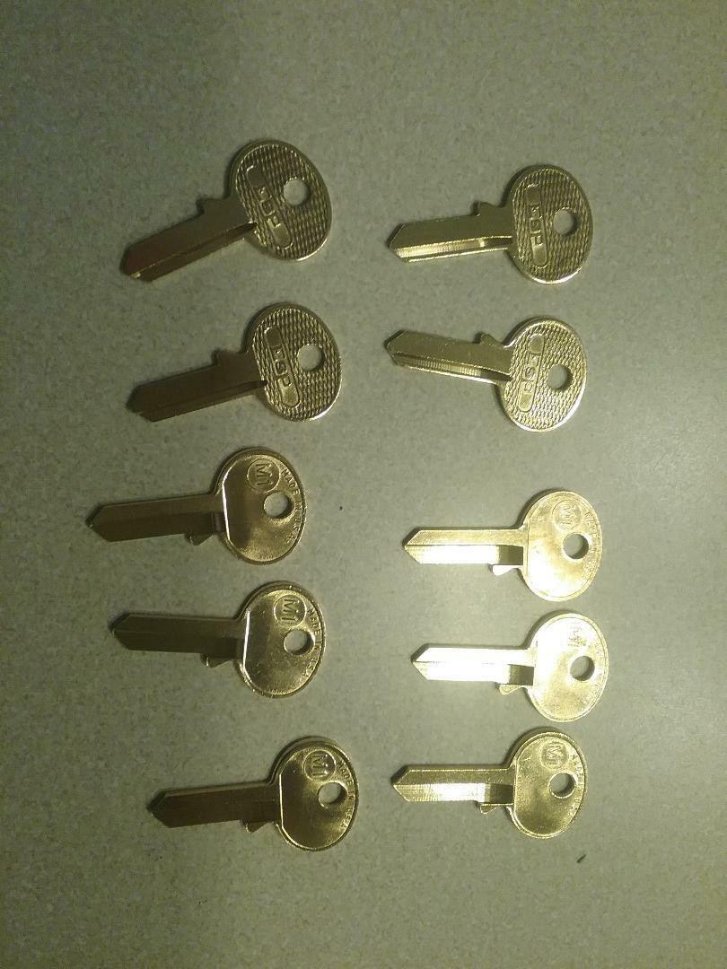 LOT OF TEN LOCKSMITH M1 KEY BLANKS FITS MASTER BRASS MADE IN USA  ESP FREE SHIP