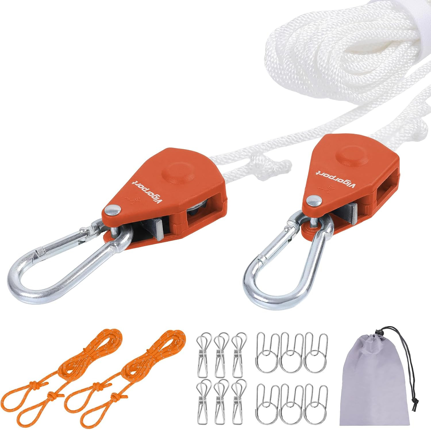 Retractable Travel Clothesline, Heavy Duty Clothes Laundry Line with Dual Pulley