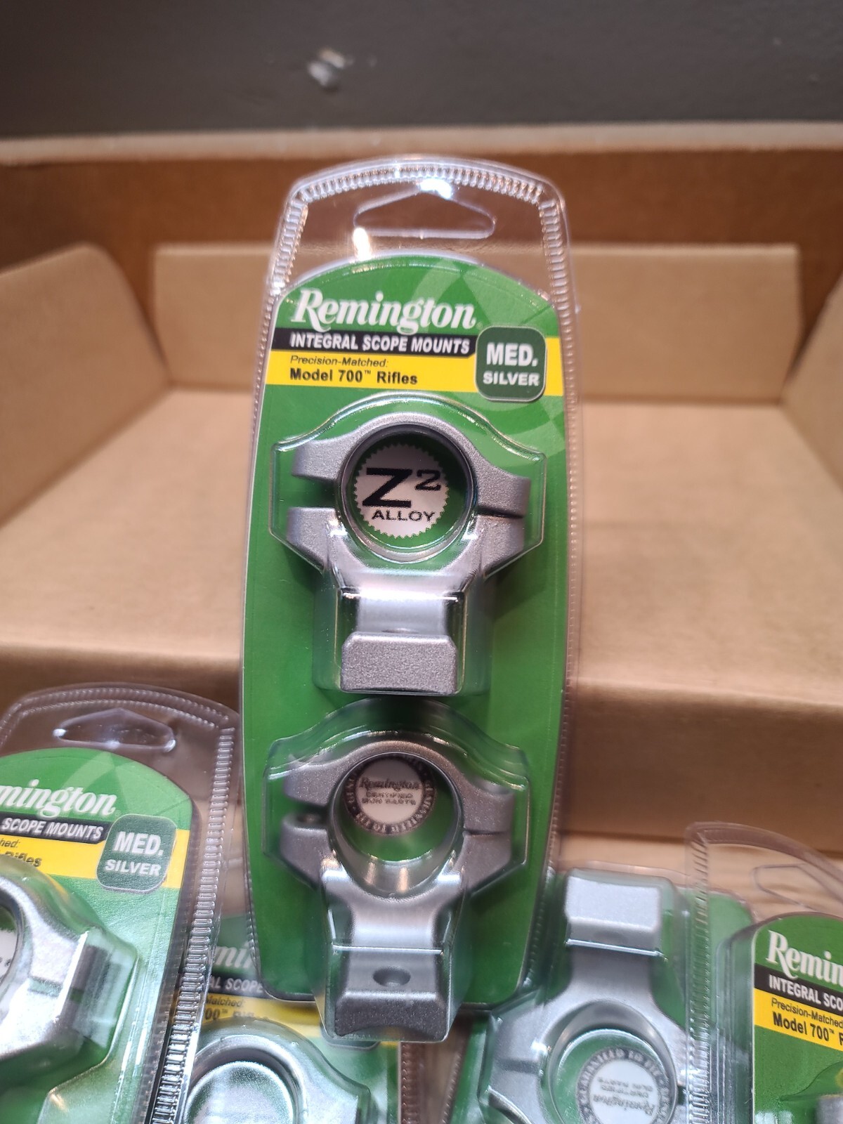 Remington 700 Integral Scope Ring Mounts Medium Silver 19424 1" NEW IN PACKAGE