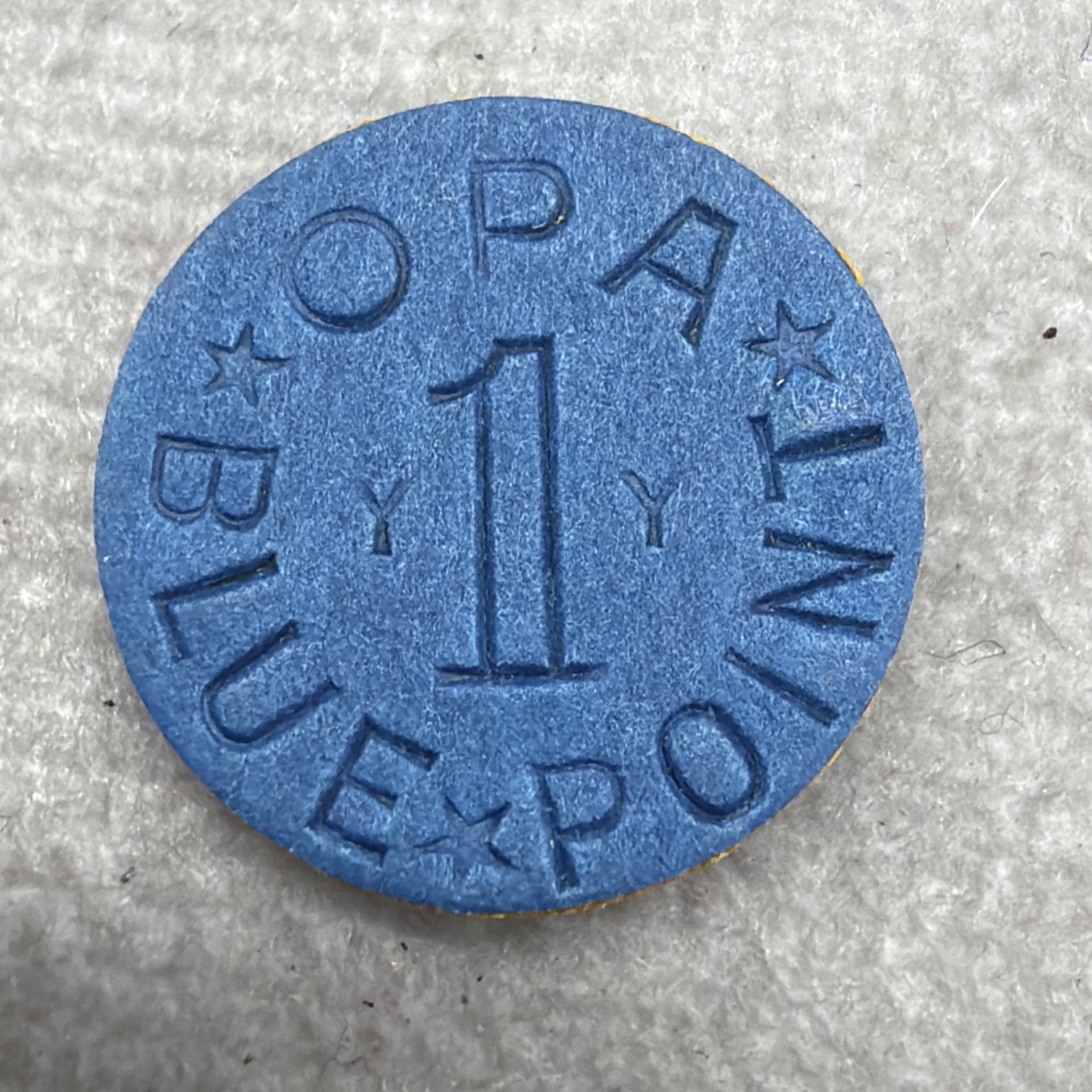 OPA YY Blue Ration Token 1940’s US Wartime Collectible War Coin WWII Vintage Y-Y