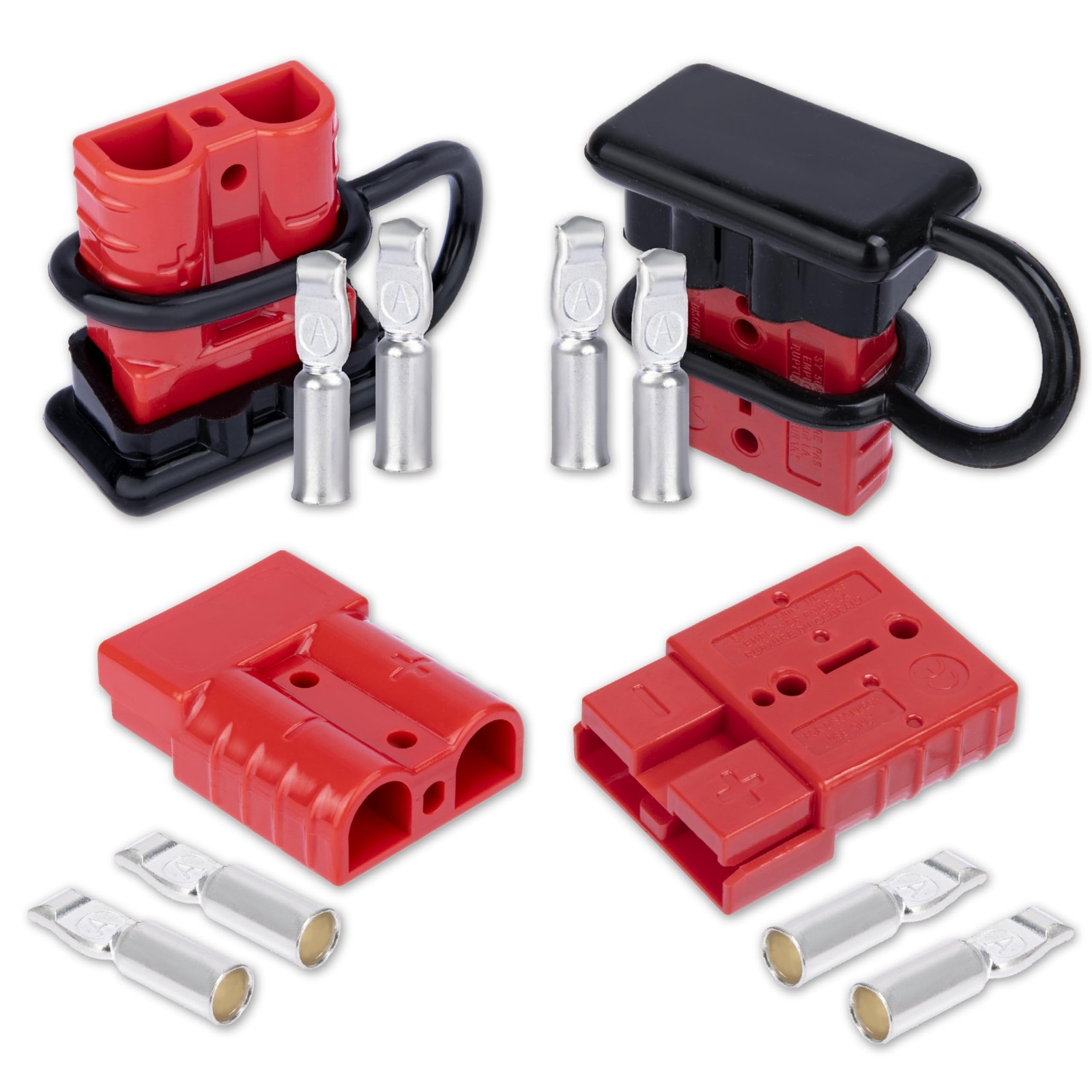 Anderson Connector 4 Pcs, 50 Amp 12-36v Battery Quick Connect/Disconnect Plug Ki