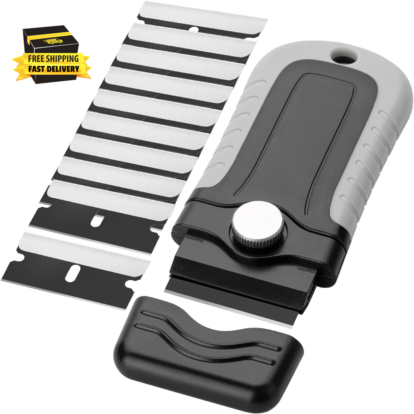 Bates- Razor Blade Scraper, Razor Scraper Set with 10 Pcs Extra Blades, Window S