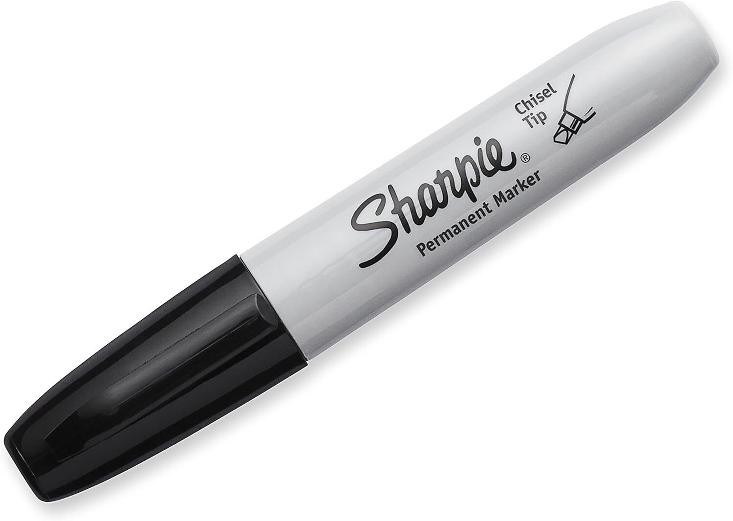 Sharpie Permanent Markers, Chisel Tip, Black, 4 Count