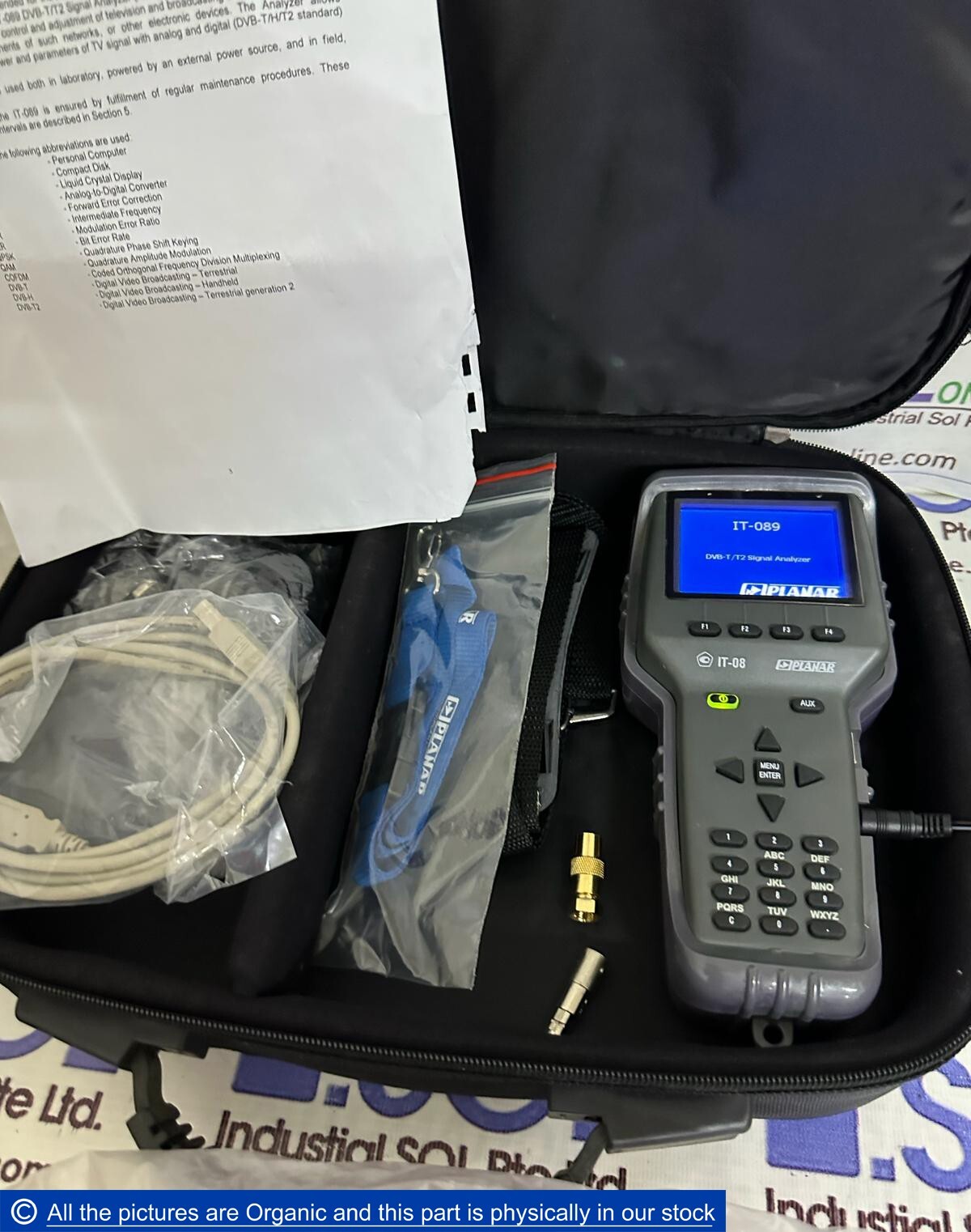 Planar IT-089 DVB-T/T2 Signal Analyzer 606-614 MHz HW-Ver 02.80.01 W/ MC-089 NEW