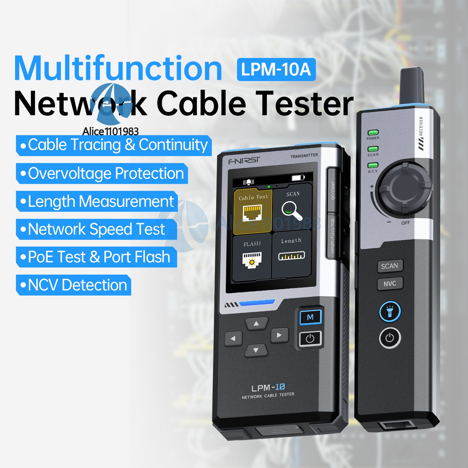 FNIRSI LPM-10A Intelligent Cable Finder RJ45/RJ11 Line Tester Network Repair