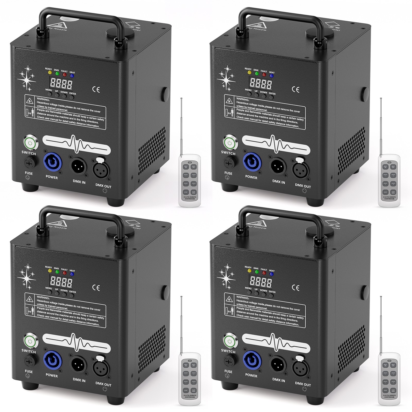 4PCS 800W Cold Spark Machine w/Remote Firework Effect DJ Event Party Wedding