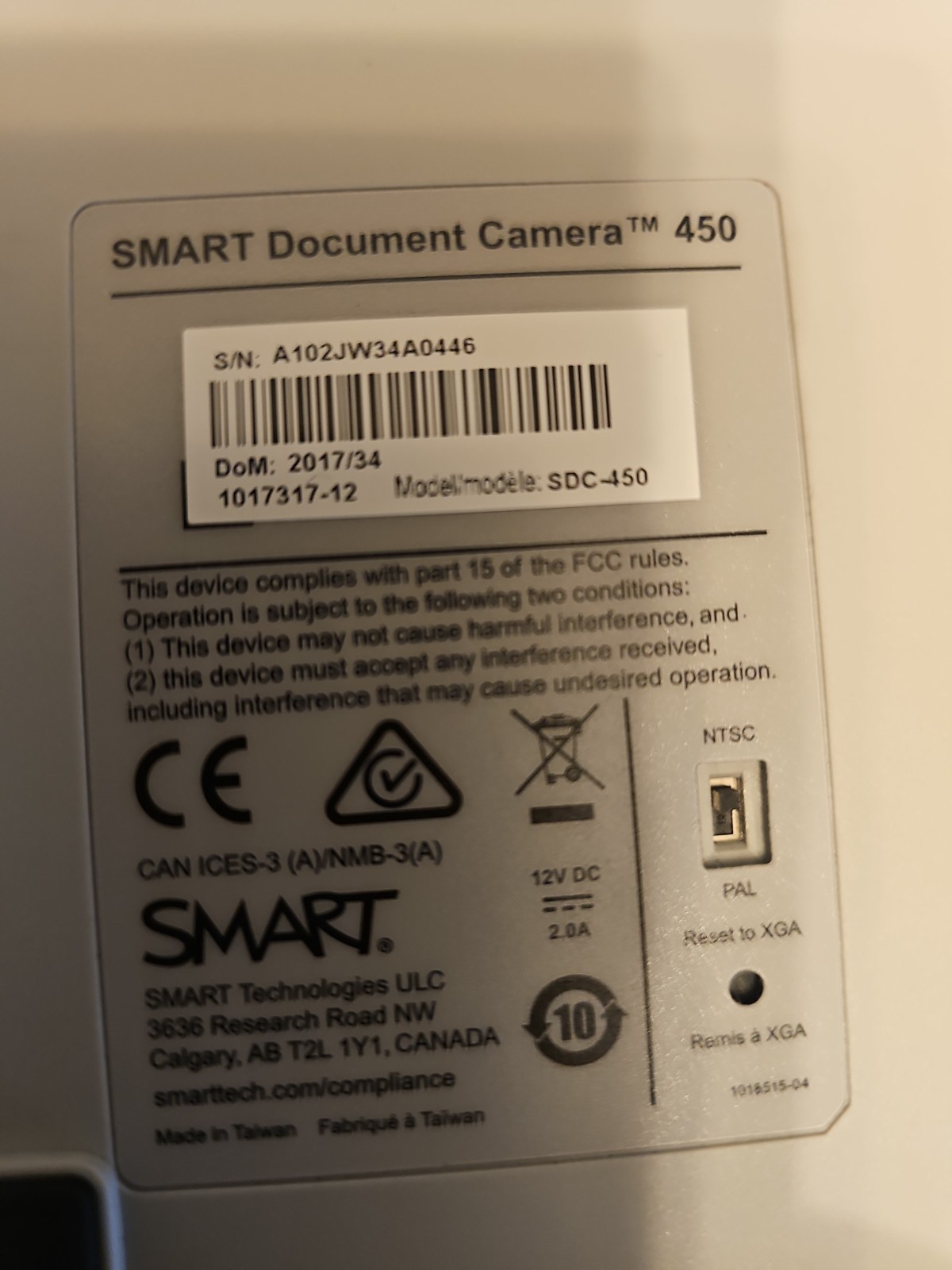 Smart Technologies Smart Document Camera 450