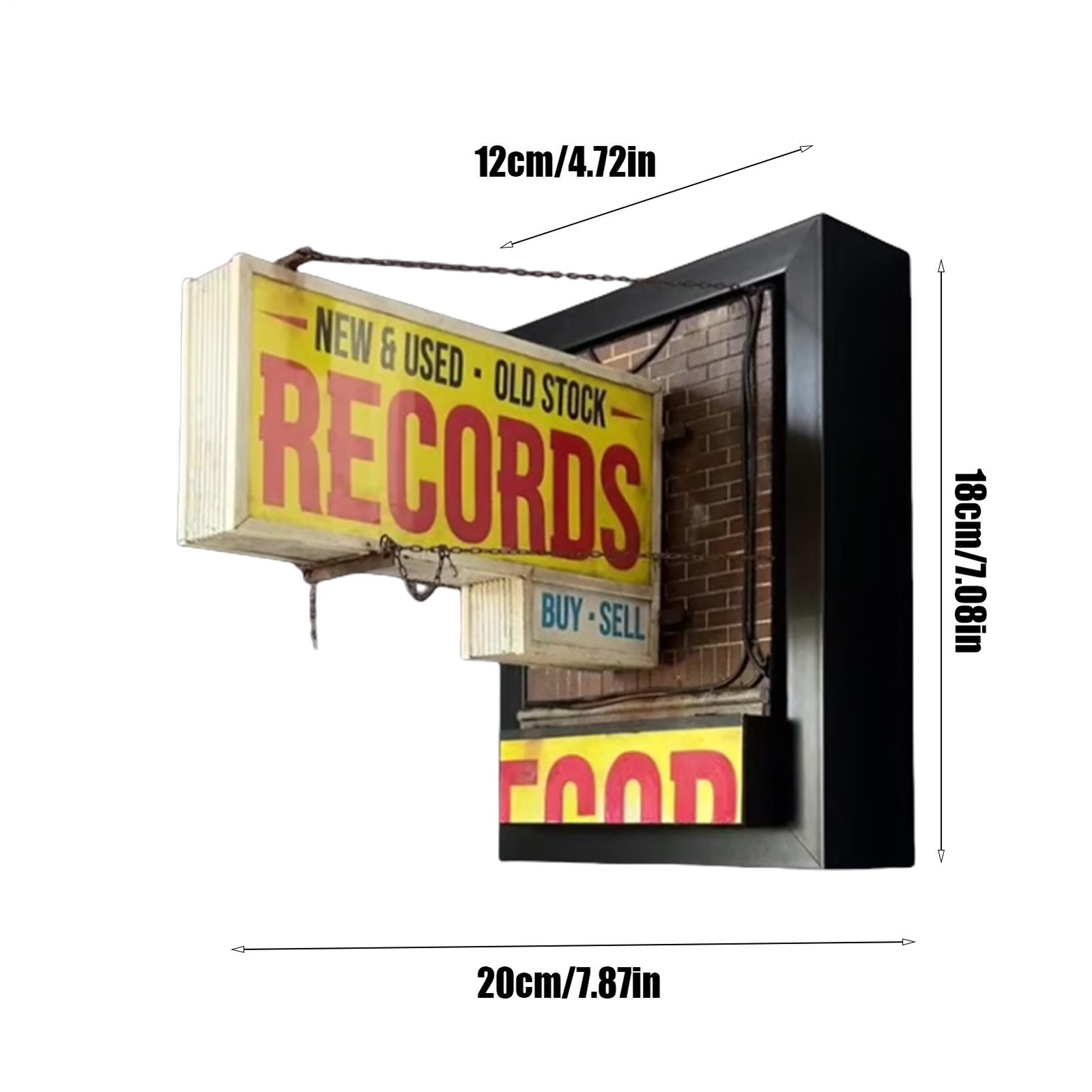 Record Store Wall Light Handmade Retro Record Wall Lamp Gift for Studios