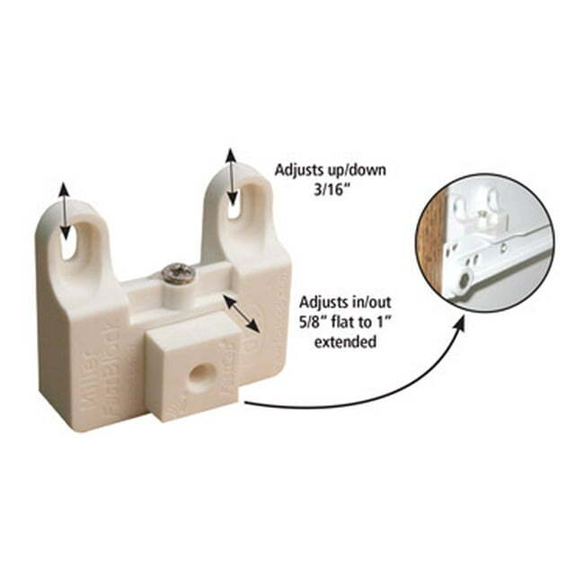 FastCap MILLER FASTBLOCK Plastic Adjustable Drawer Slide Spacers (2 Pack)