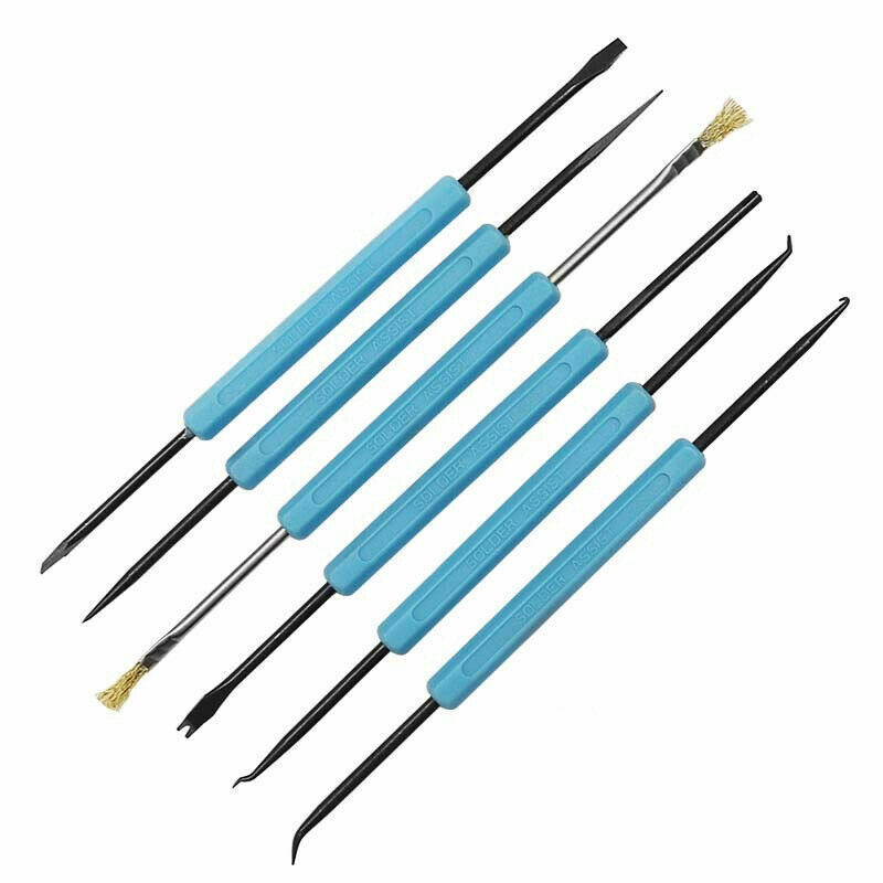 6pcs Double-Headed Solder Aid Tool Kit Welding Auxiliary for Desoldering