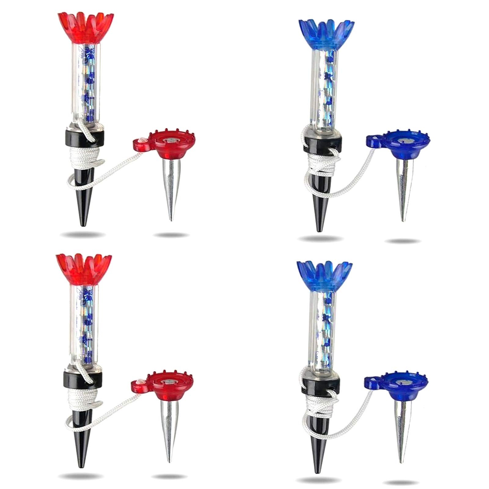 VEASAERS Golf Tees Unbreakable Plastic 4 Pack Magnetic Tees（Red&Blue）