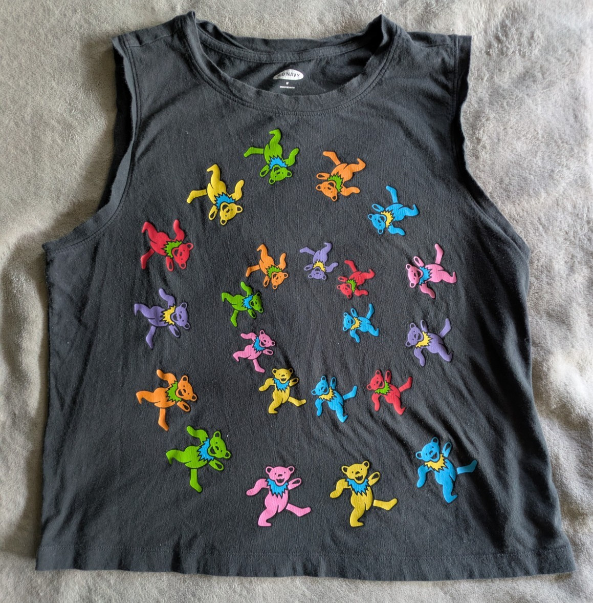 THE GRATEFUL DEAD Dancing Bears Sleeveless T-Shirt M Grey Gray Tank Top