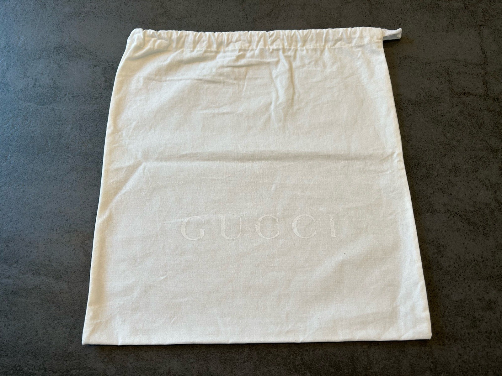 Gucci Storage Drawstring White Dust Bag Authentic  14 X 15 Inch