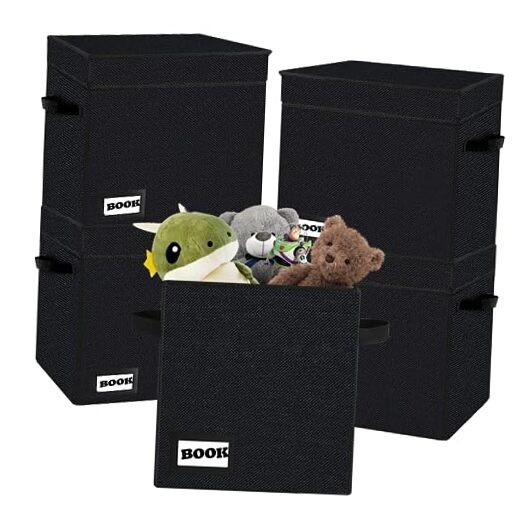 5 Pack Comic Book Storage Short Box, 11.8" X 9.8" X 7.8", 5-pack A-Small Black