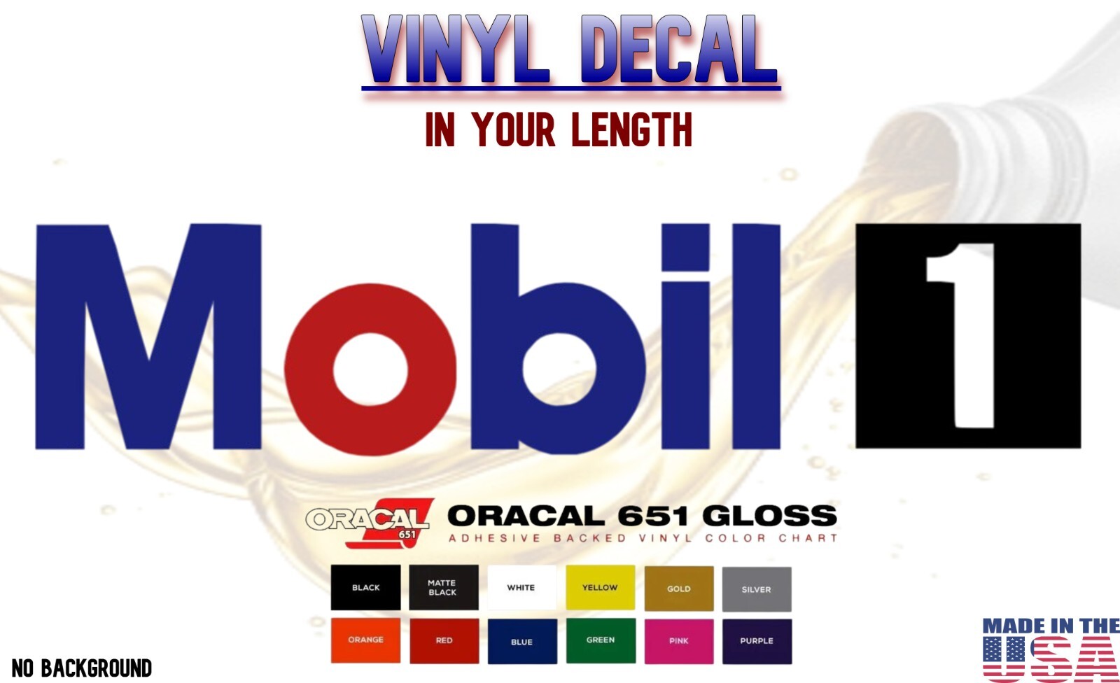 Mobil 1 Decal Sticker 5.5" 7.5" 11" Oil Synthetic 5w20 5w30 0w20 10w30 Filter