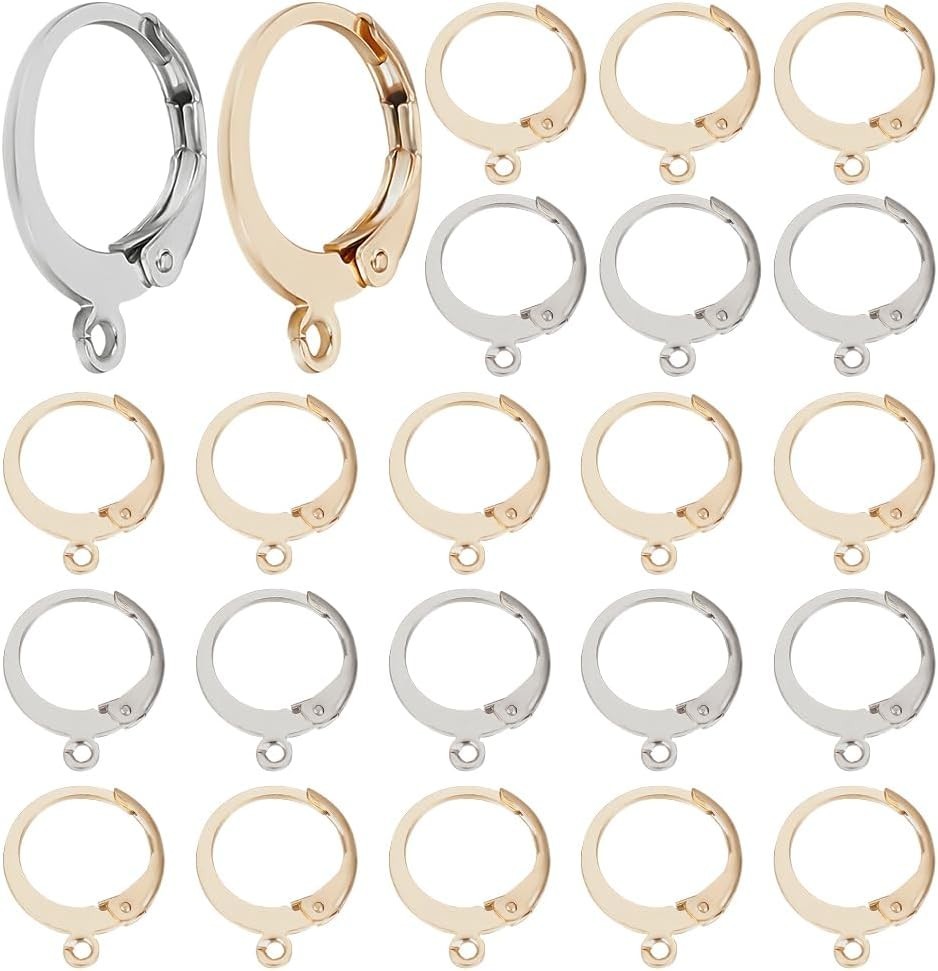 100Pcs 18K Gold Plated Leverback Earring Findings Hooks for Jewelry Making