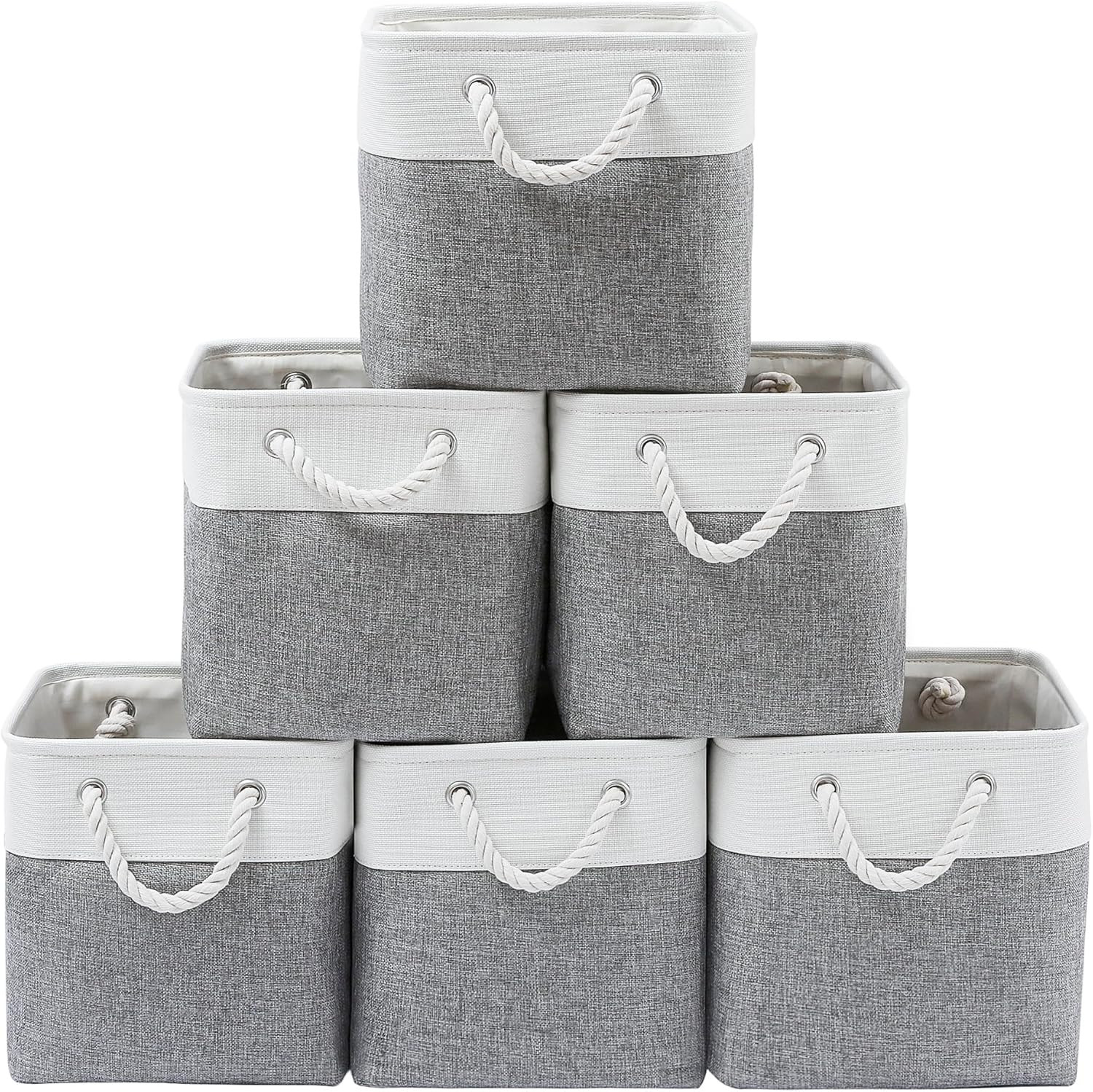 13 X 13 Inch Cube Storage Bins, 6 Pack Extra Large Collapsible Fabric Storage Bi