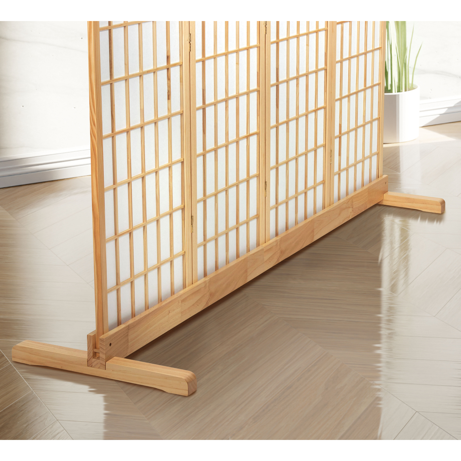 Room Divider Stand Natural 4 Panel (Stand Only)