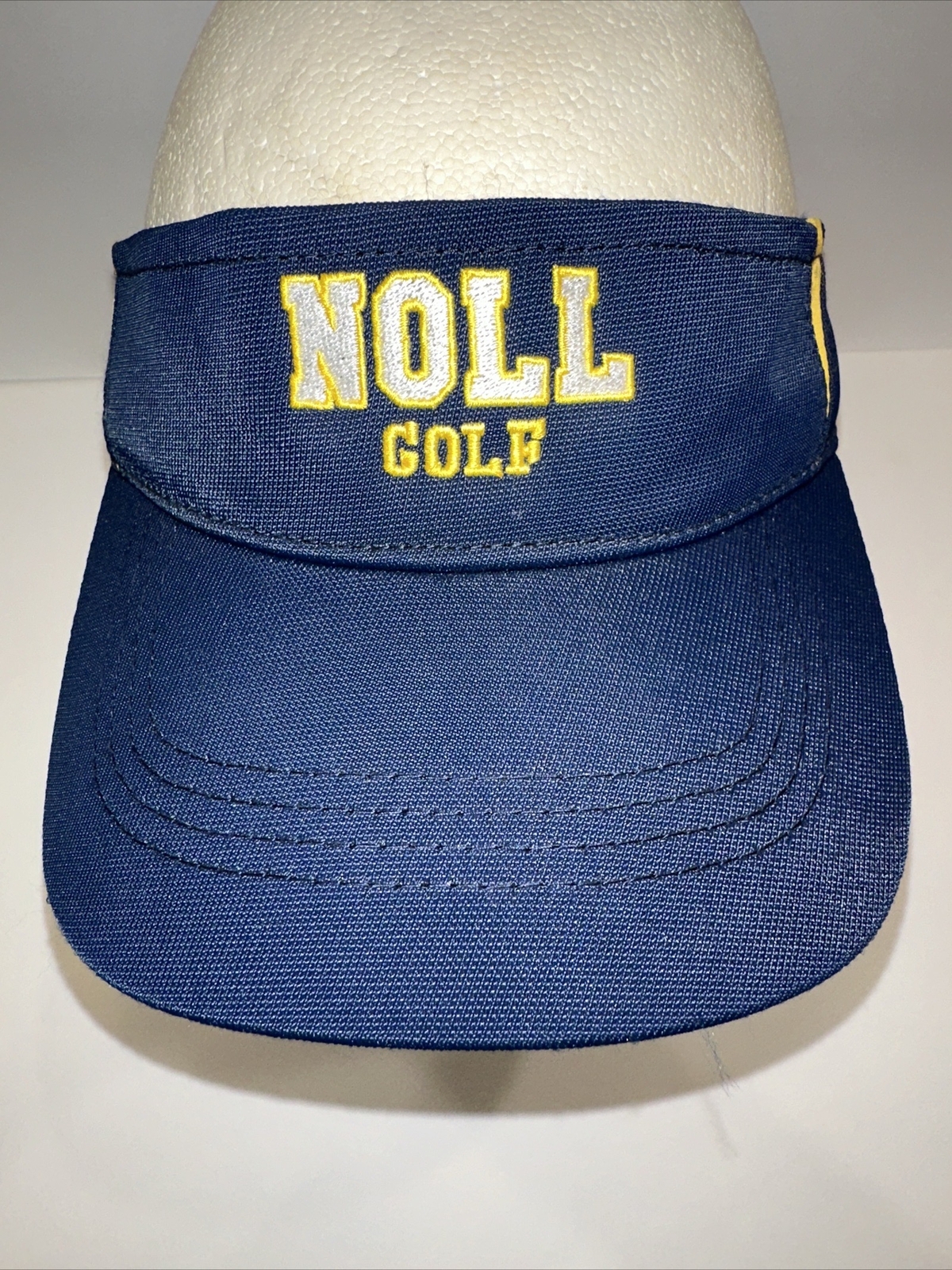 NOLL Golf Visor Blue Navy Gold Silver Hook Loop