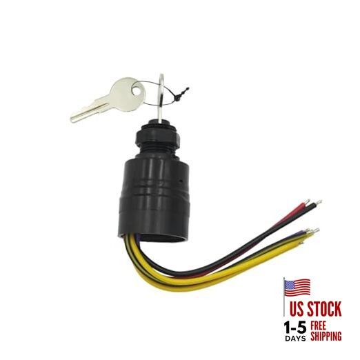 Boat Ignition Switch with 2 Keys 3 Position 6 Wire Connectors 87-17009A2 87