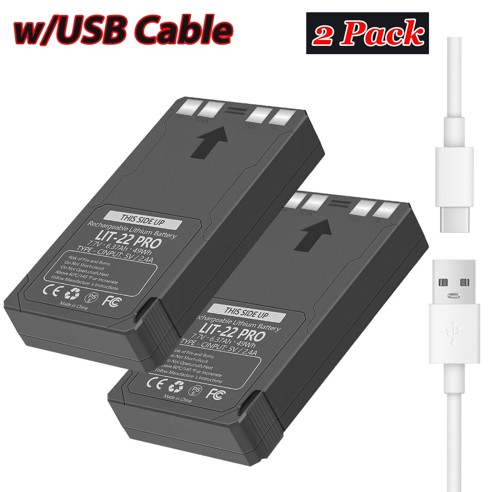 2x New Rechargeable LIT-22 Battery Compatible For Trail Camera Flex-M Flex G-36