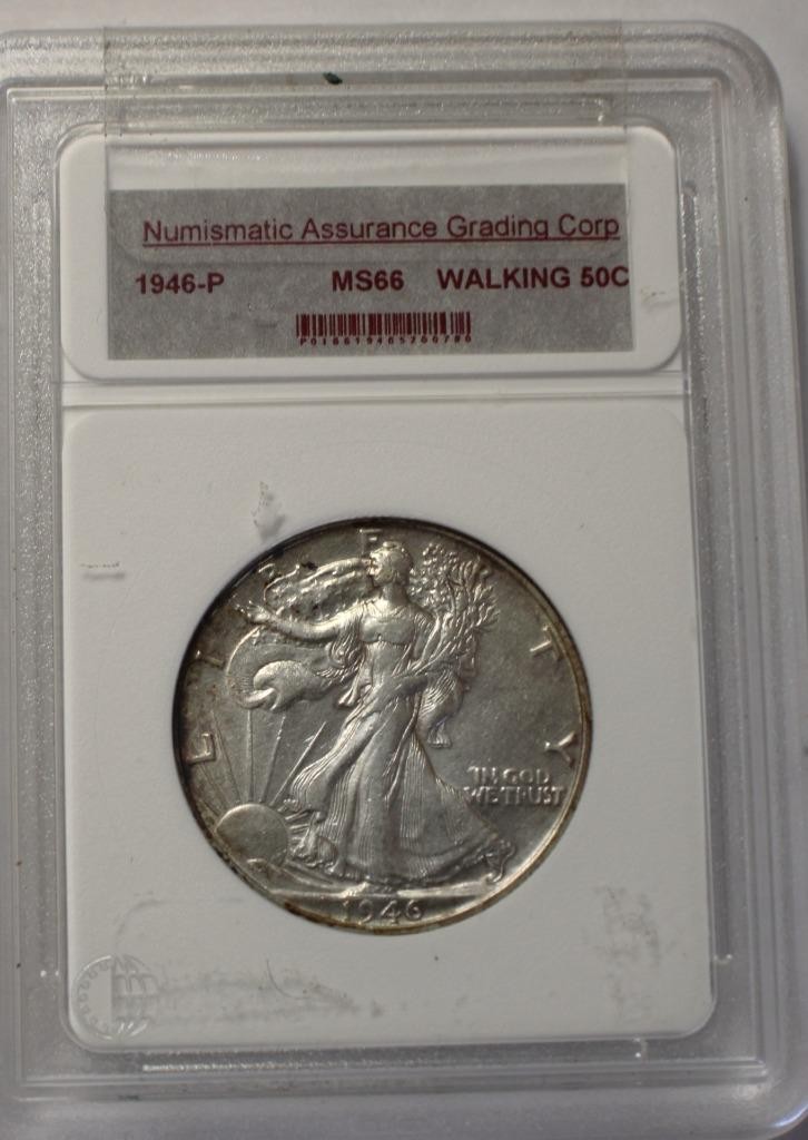 1946 P WALKING LIBERTY SILVER HALF DOLLAR (REF# WL 46)
