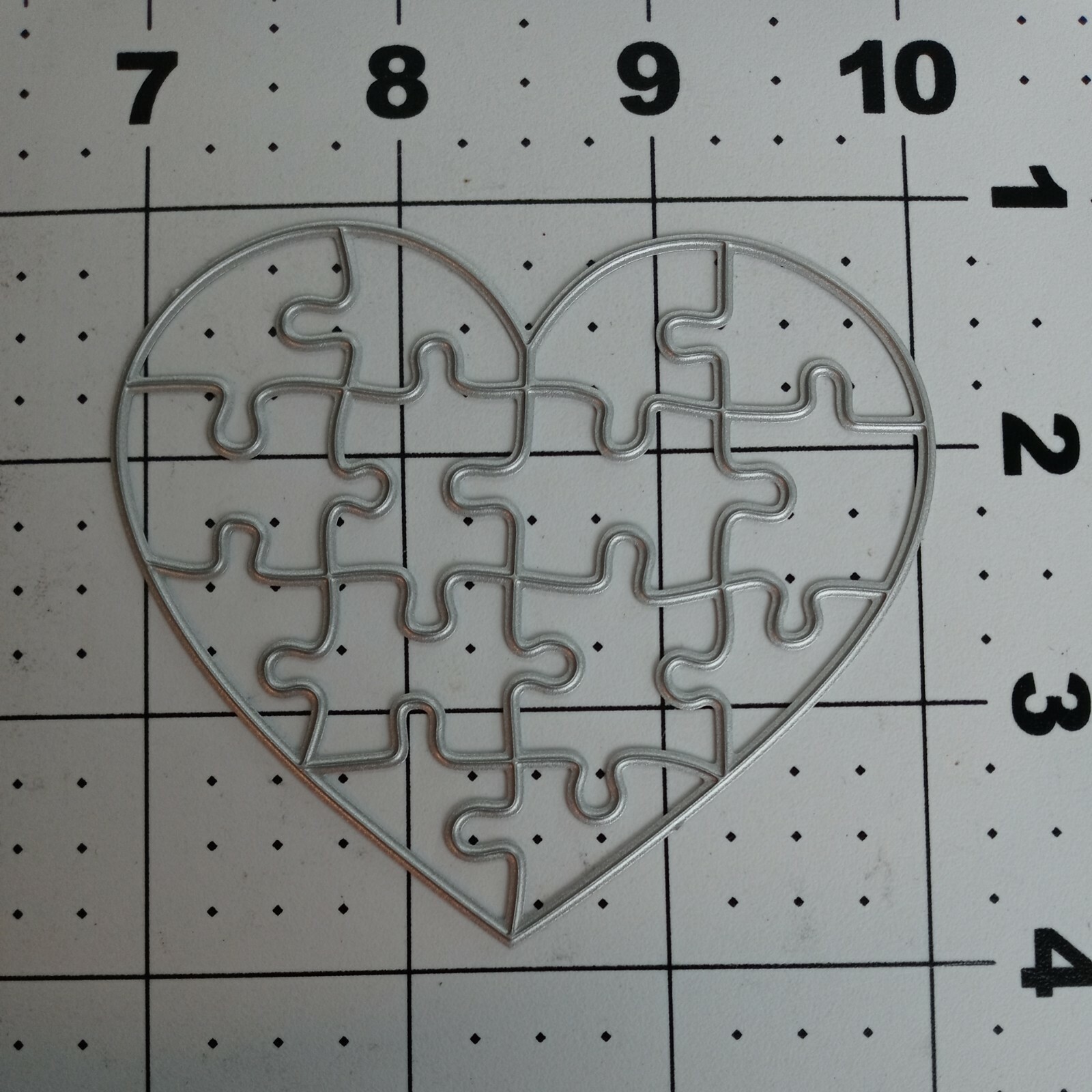 Universal Thin Metal Die Cut Tool Valentine Wedding Heart Puzzle 14p save date