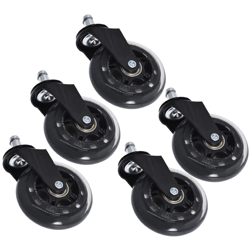 LABLT Heavy Duty Office Chair Caster Rubber Swivel Wheels Replacement 5PC 3 inch