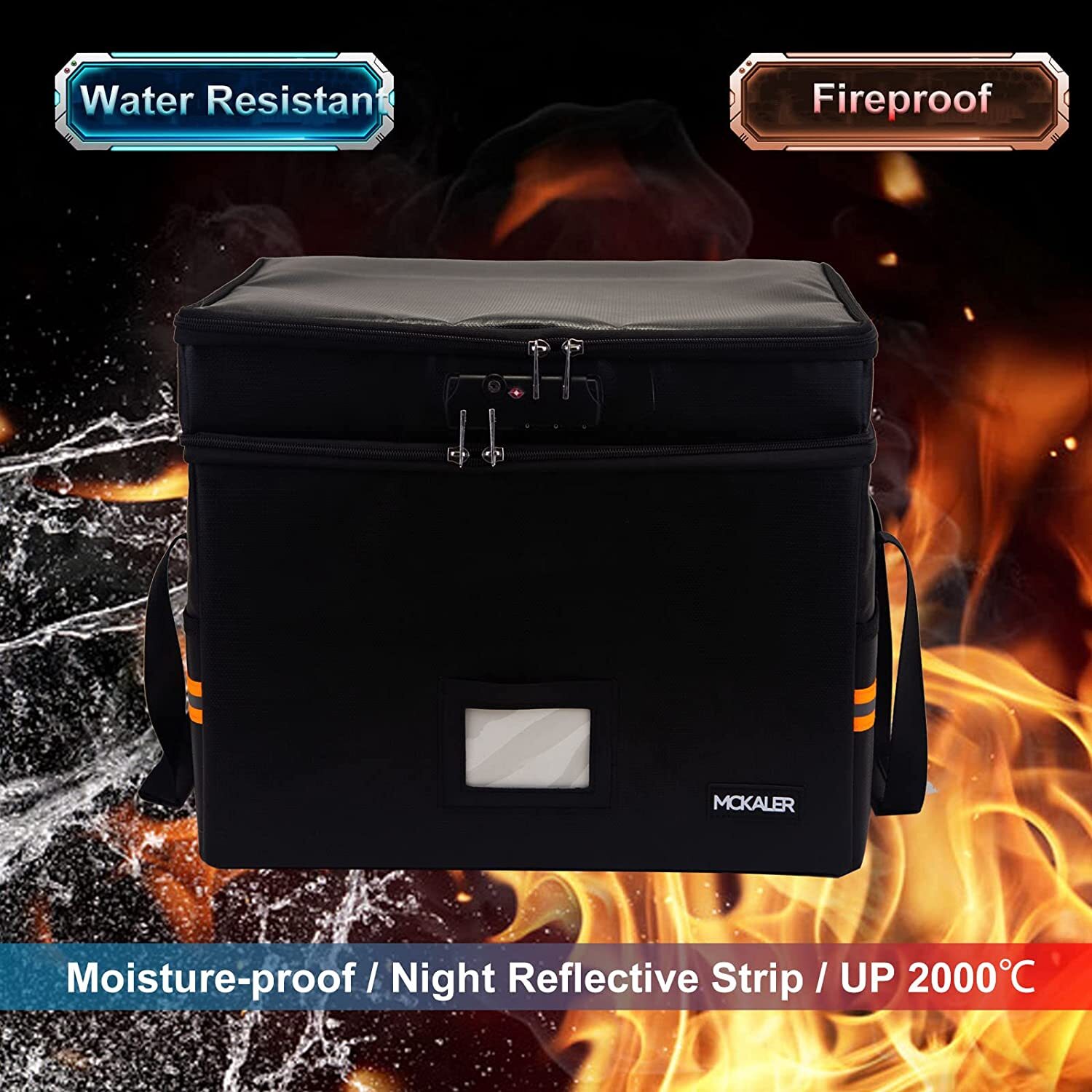 Fireproof Document Safe Box with Lock,Water-resistant Organizer Storage Portable
