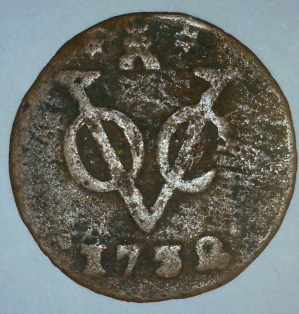 1752 VOC 1 Duit Zeeland Arms Middelburg Mint 90 Degree Die Rotation Error NLB3