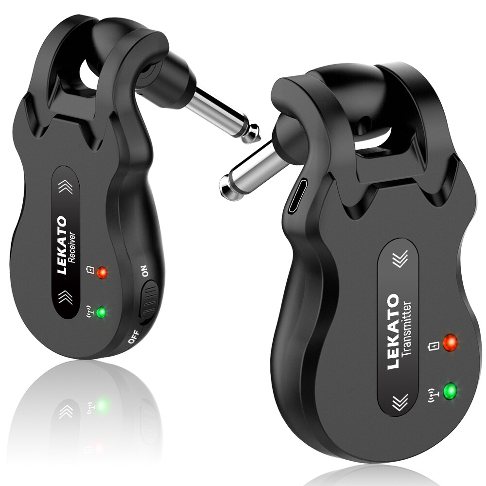 LEKATO 5.8GHz Wireless Guitar Digital System Transmitter Receiver set 100ft