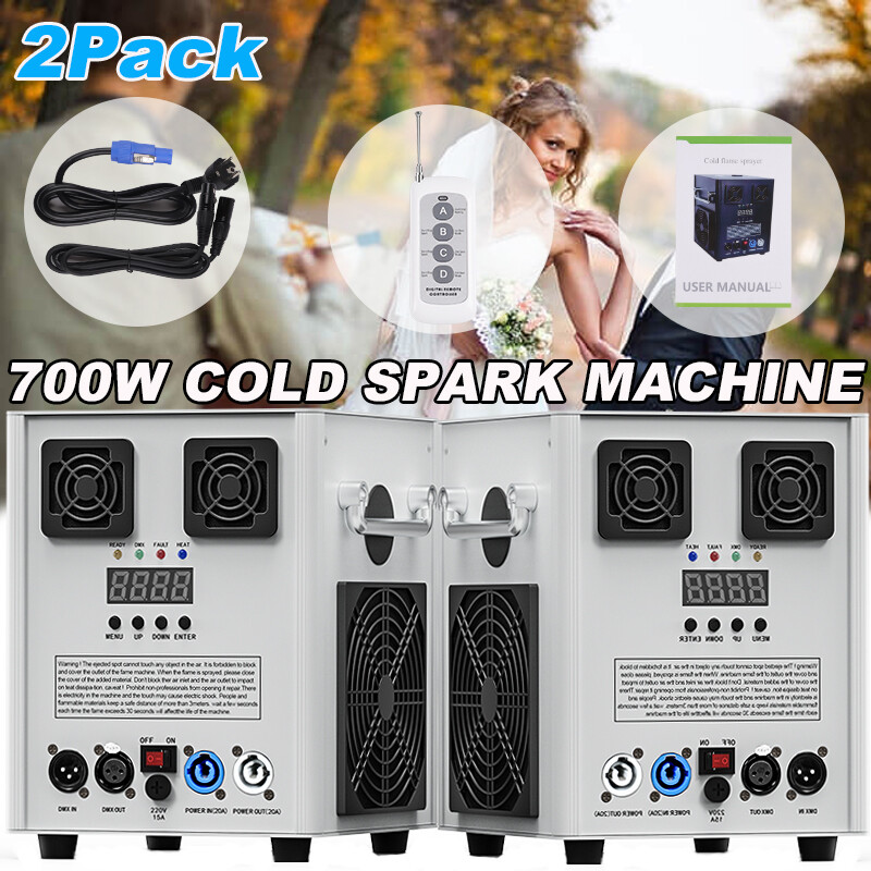 2x 700W Cold Spark Machine Stage Effect DMX Firework DJ Event Party Wedding Club