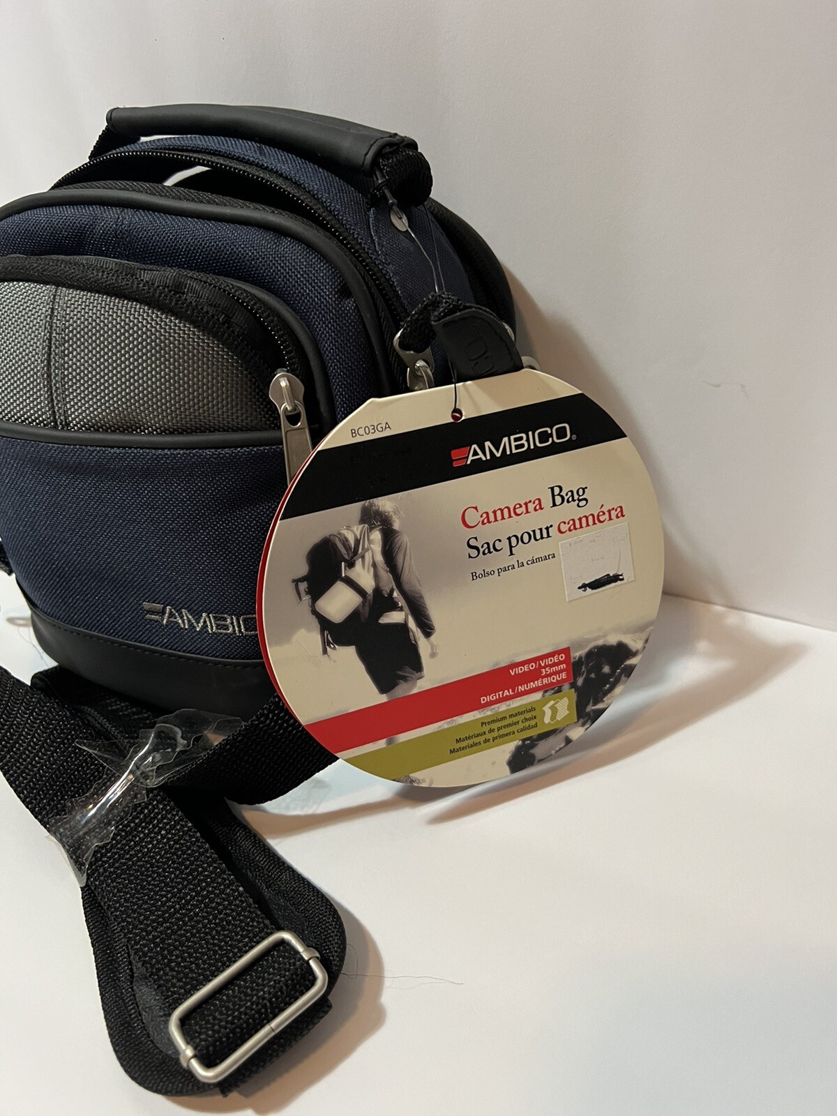 AMBICO Camera/Accessor Bag BC03GA NWT Blue Gray Strap And Belt Loop